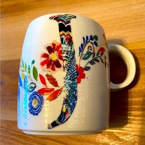 Starla M Hoffman Anthropologie Mug Monogram Letter "J” Petal Palette Coffee Cup